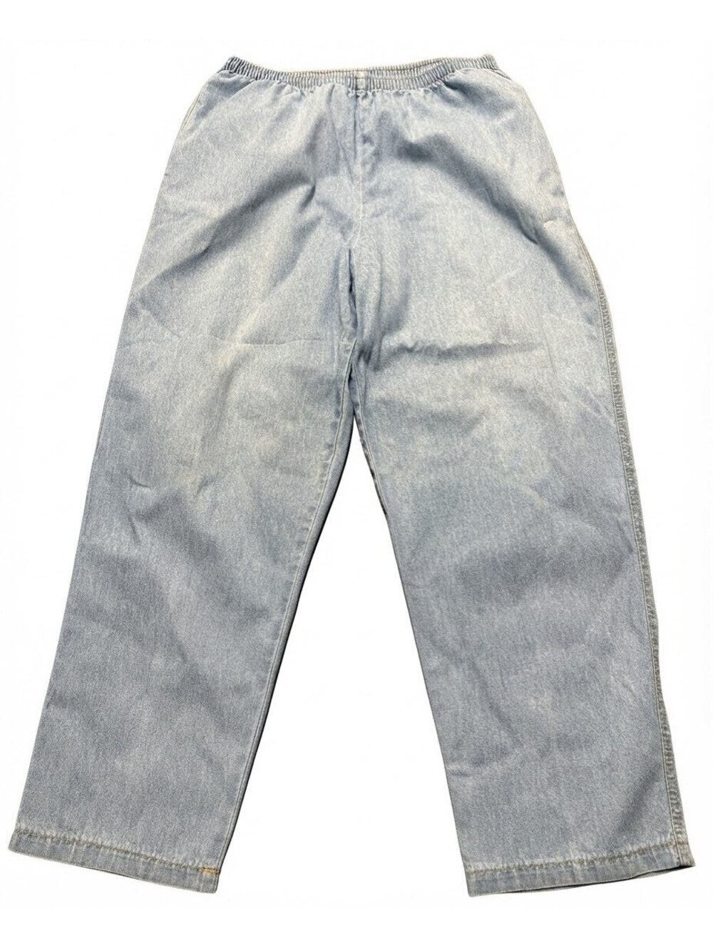 Vintage Sears Petite Elastic Waist Light Wash Denim Jeans Sz 16 Petite USA